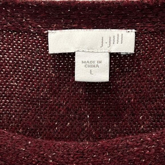 J. Jill Womens Silk Blend Speckled Pullover Knit Sweater Burgundy Size Large - Picture 5 of 7